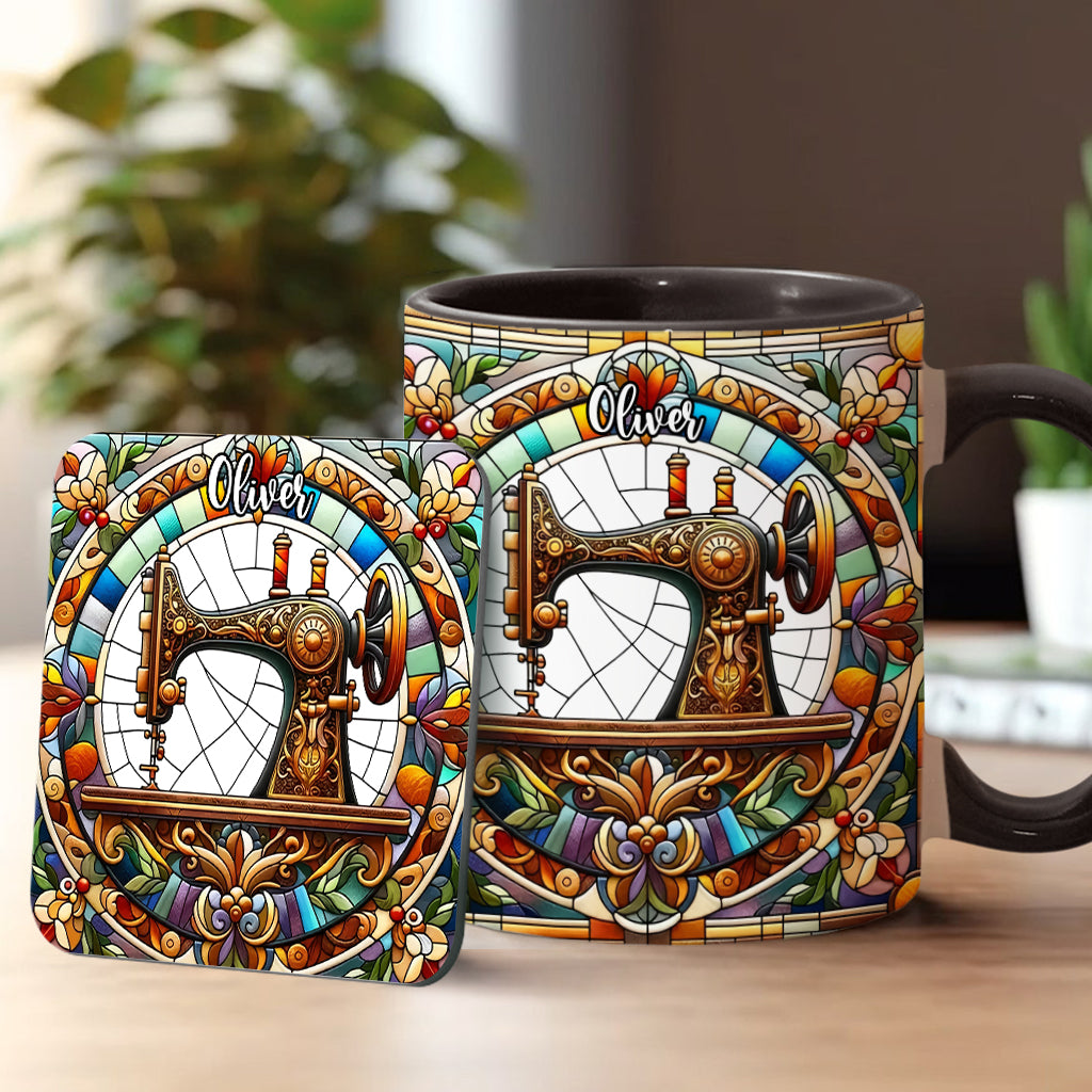Colorful Sewing Machine - Personalized Sewing Accent Mug