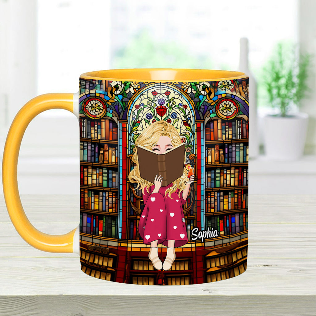 Just A Girl Who Loves Books - Personalized Book Accent Mug