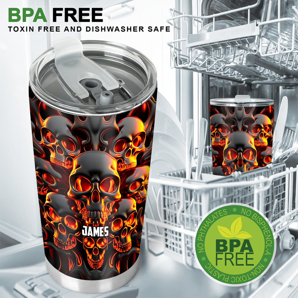 Touch My Coffee And I Will Drink From Your Skull - Personalized Skull Tumbler