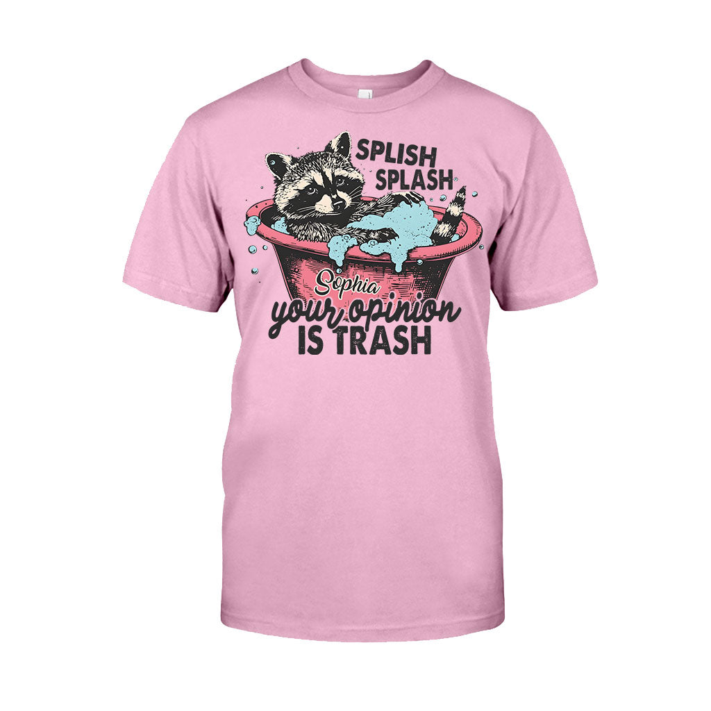 Splash Splash Deine Meinung ist Müll - Personalisiertes Waschbär-T-Shirt und Hoodie