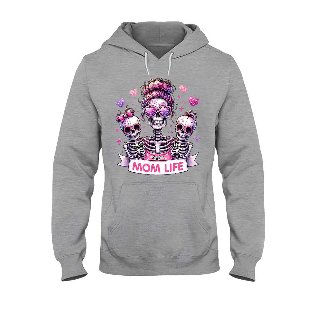Mama-Leben – Personalisiertes Totenkopf-T-Shirt und Hoodie