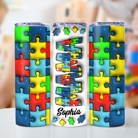 Autism Awareness - Personalized Autism Awareness Skinny Tumbler