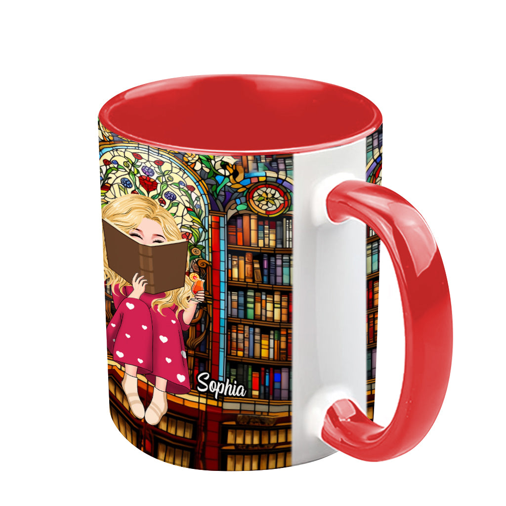 Just A Girl Who Loves Books - Personalized Book Accent Mug