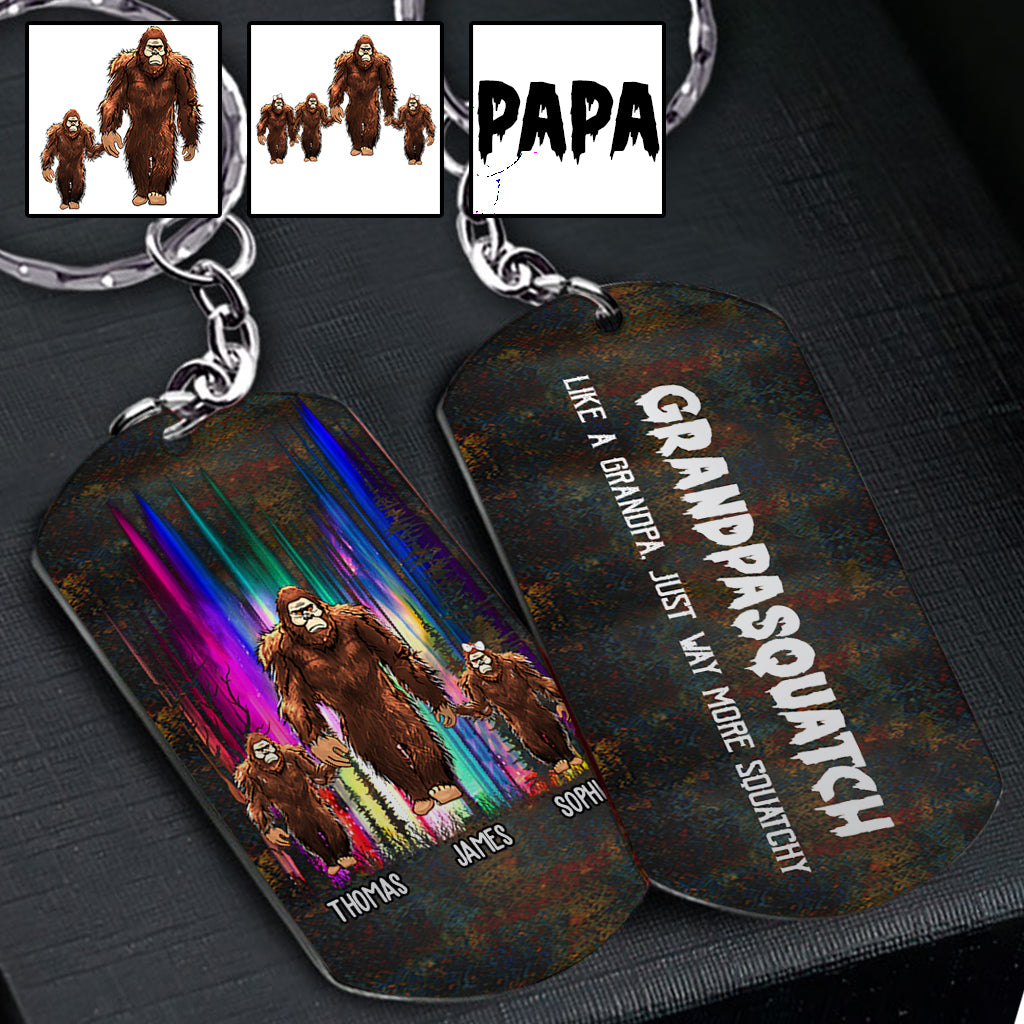 Grandpasquatch - Personalized Grandpa Stainless Steel Keychain