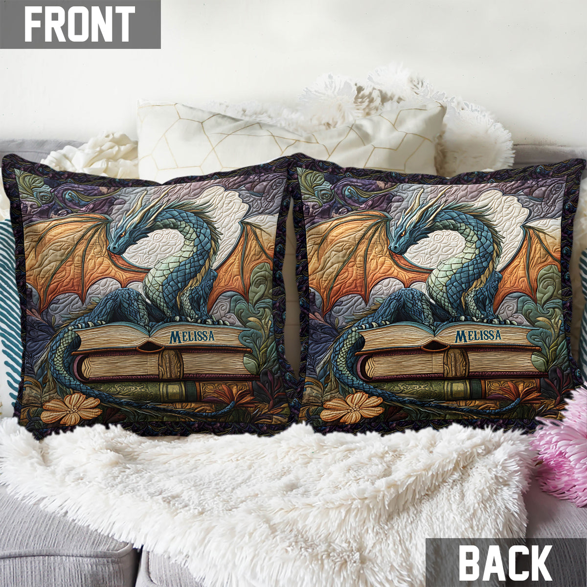 I'm Not A Book Worm I'm A Book Dragon - Personalized Book Throw Pillow