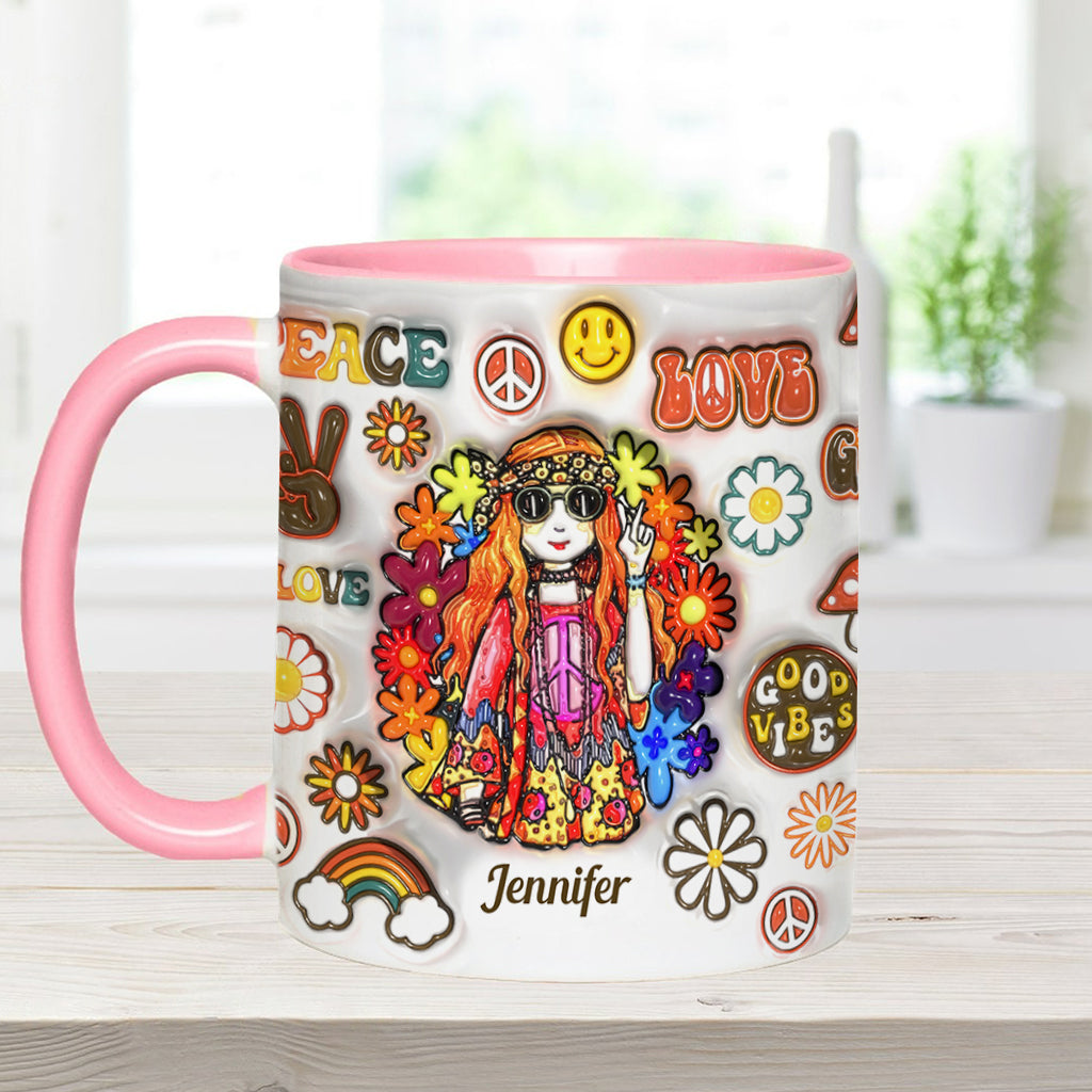 Womens Old Hippies Don't Die Fade Into Crazy Grandmas - Personalized Hippie Accent Mug