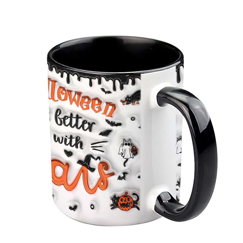 Halloween Is Better With A Cat - Personalized Cat Accent Mug