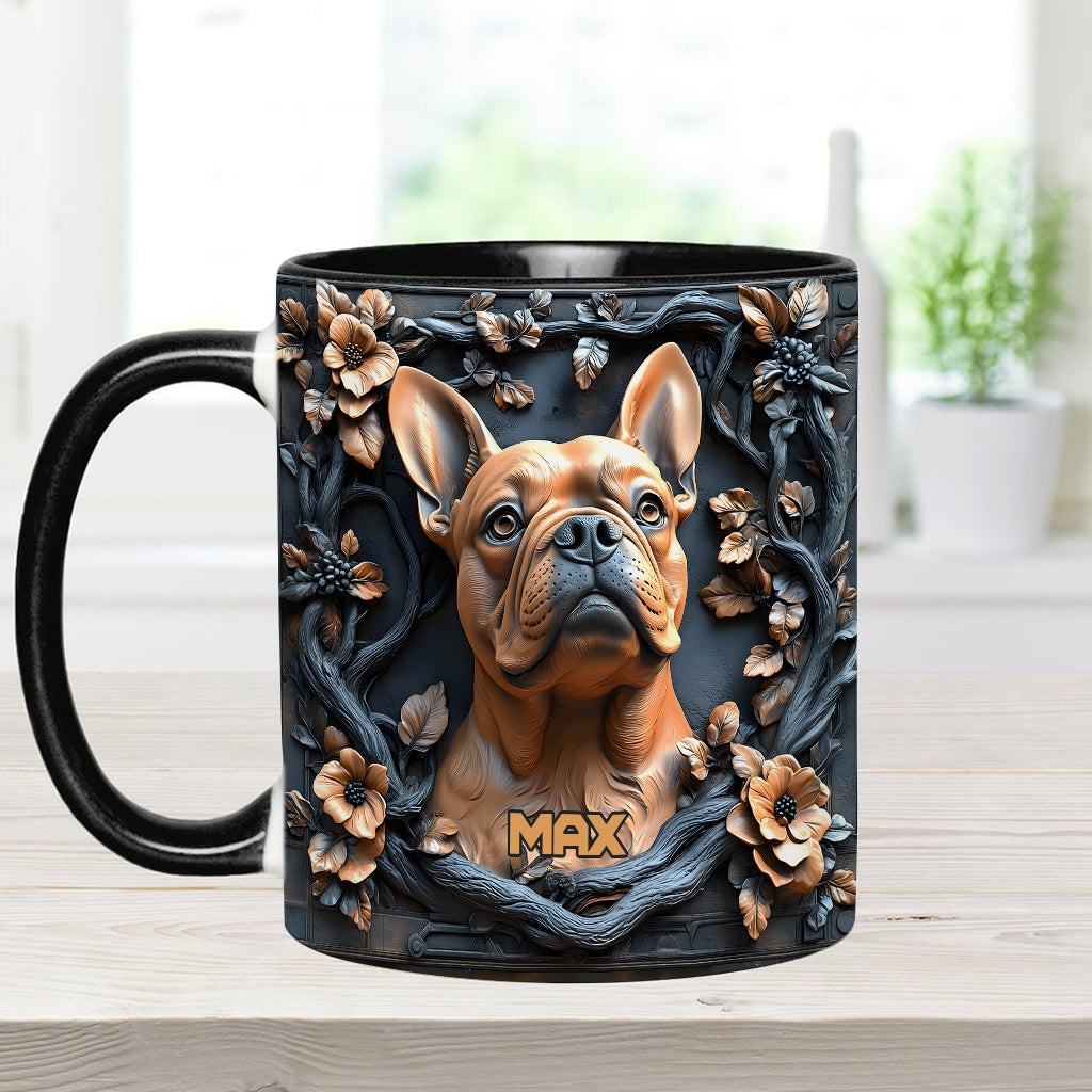 Mug personnalisé avec motif chien « Lovely Frenchie »