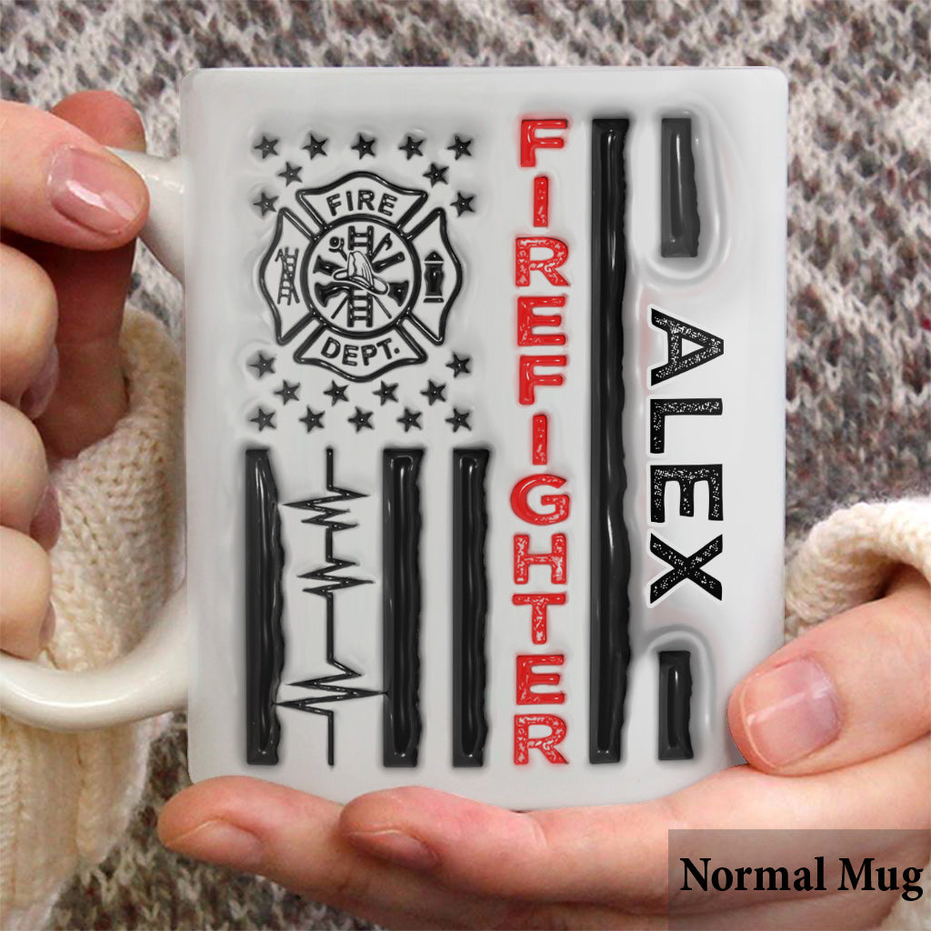 Mug personnalisé pour pompier, motif patriotique du 4 juillet