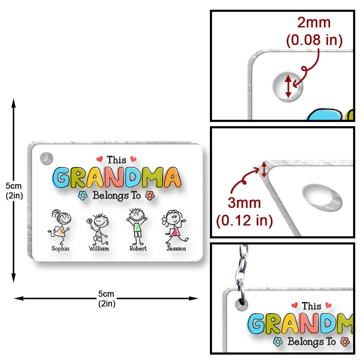 This Grandma Belongs To Drawing - Personalized Grandma Transparent Keychain