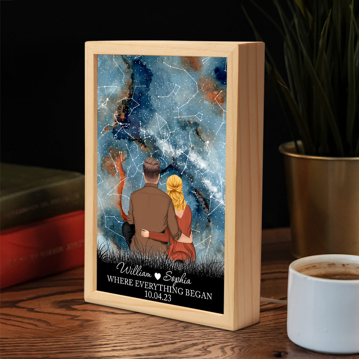 Where Everything Began - Personalized Couple Picture Frame Light Box