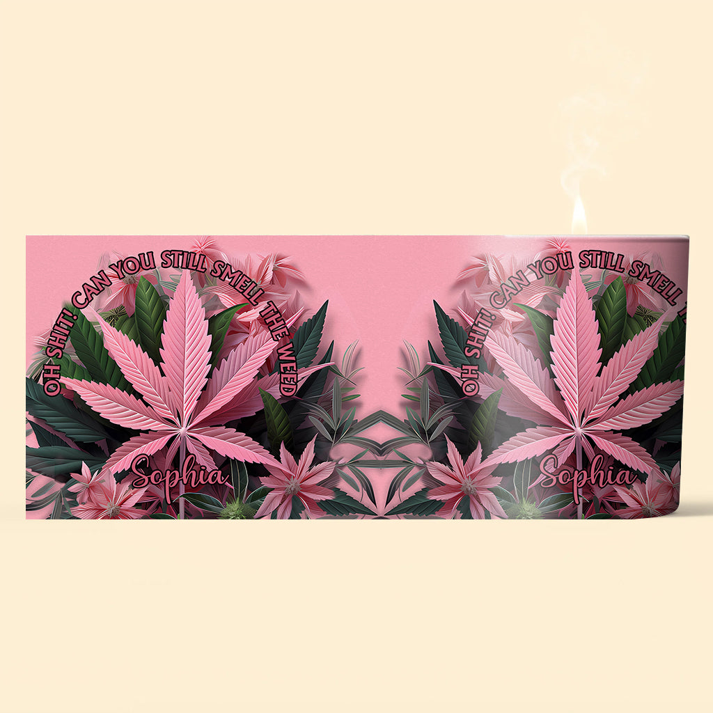 Pink In My Area - Personalized Weed Candle With Wooden Lid