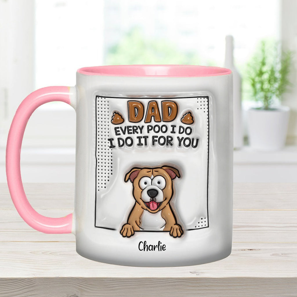 Mug personnalisé « Papa, à chaque fois que je fais caca » avec motif chien