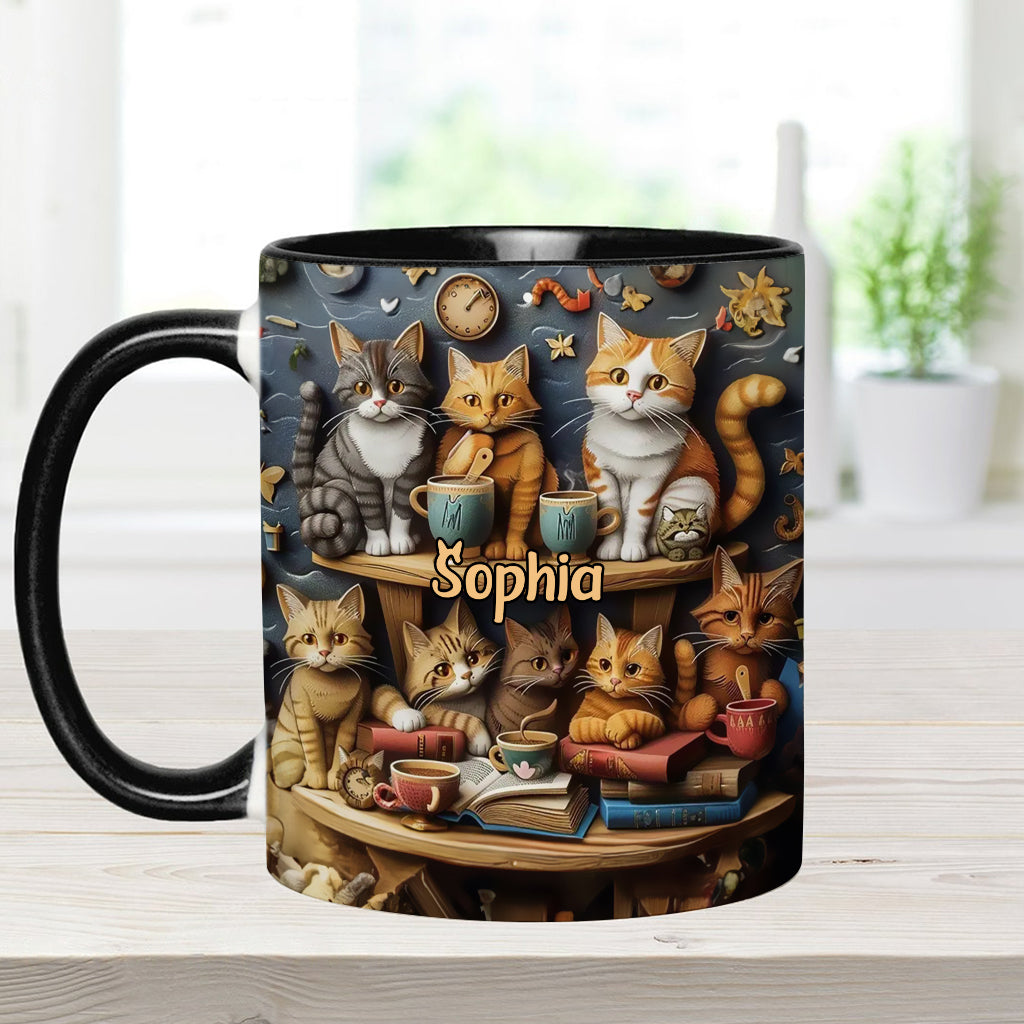 Just Love Cats Vintage Style - Personalized Cat Accent Mug