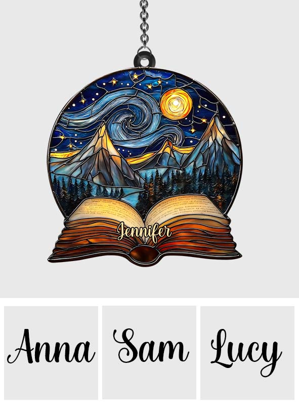 Night Court Reading - Personalized Book Window Hanging Suncatcher Ornament