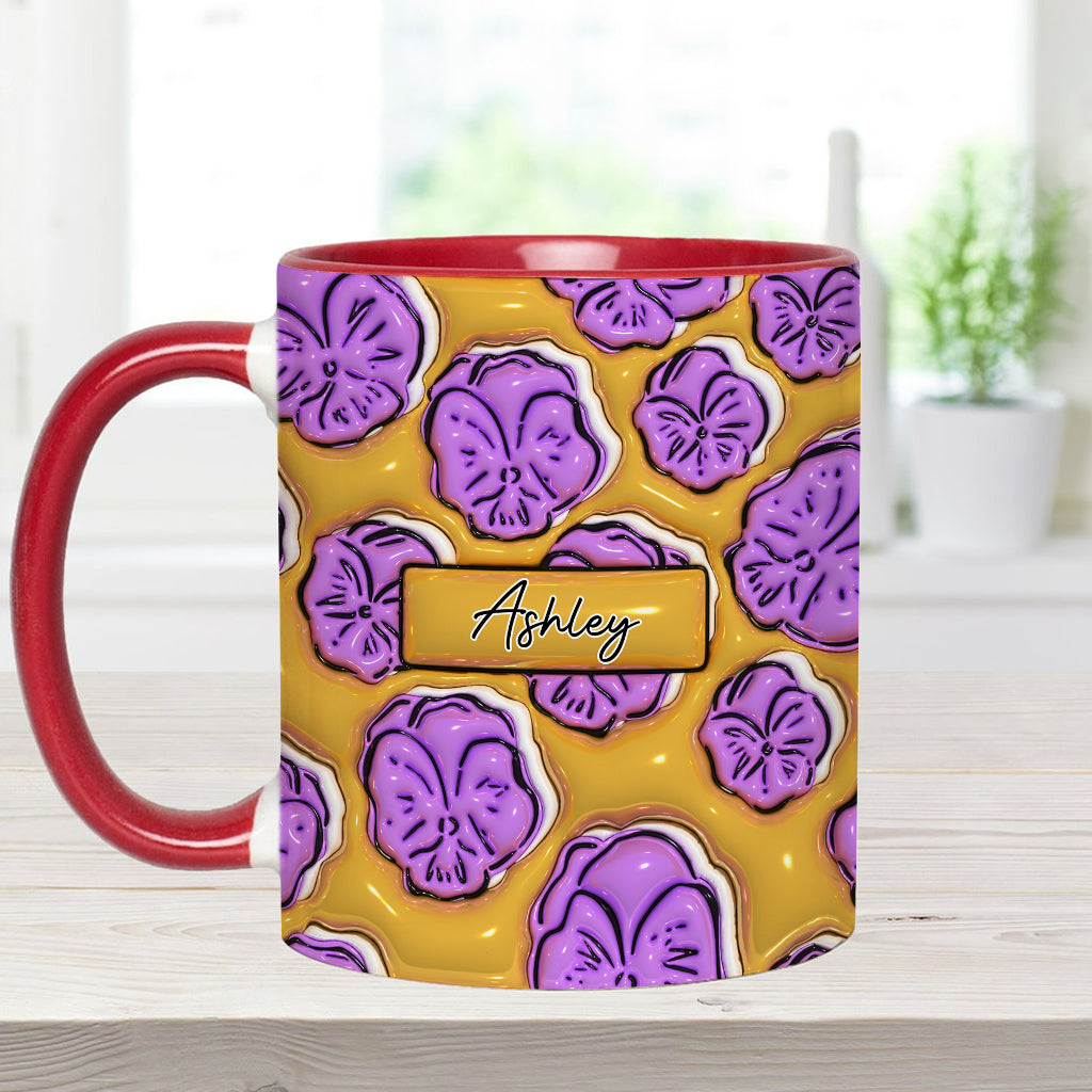 Mug personnalisé avec fleur du mois de naissance - Mug d'anniversaire à motif floral