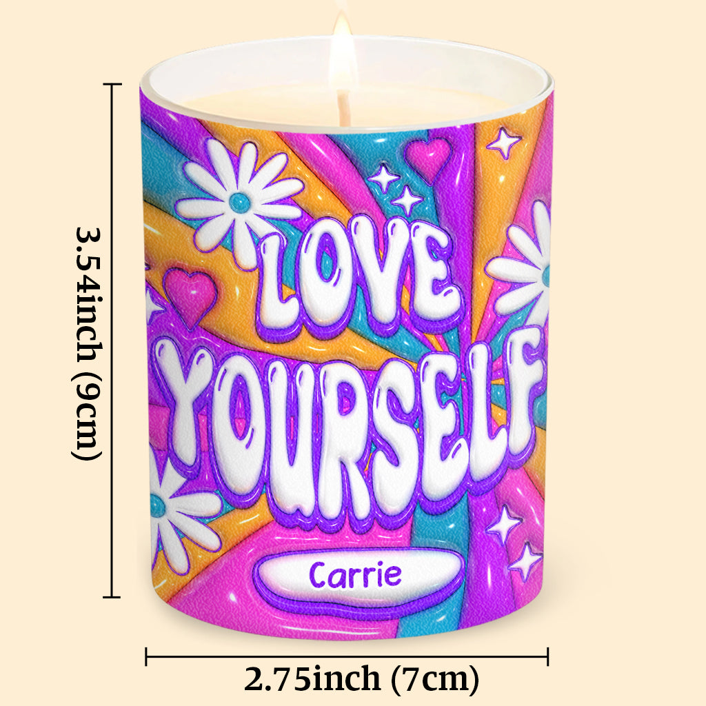 Love Yourself - Personalized Candle With Wooden Lid