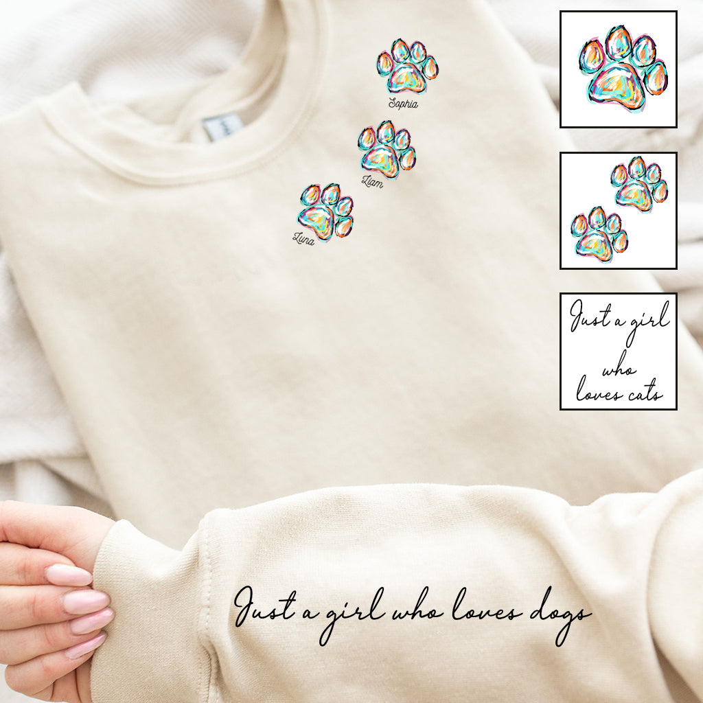 Einfach ein Mädchen, das Hunde und Katzen liebt – personalisiertes T-Shirt mit Hundemotiv