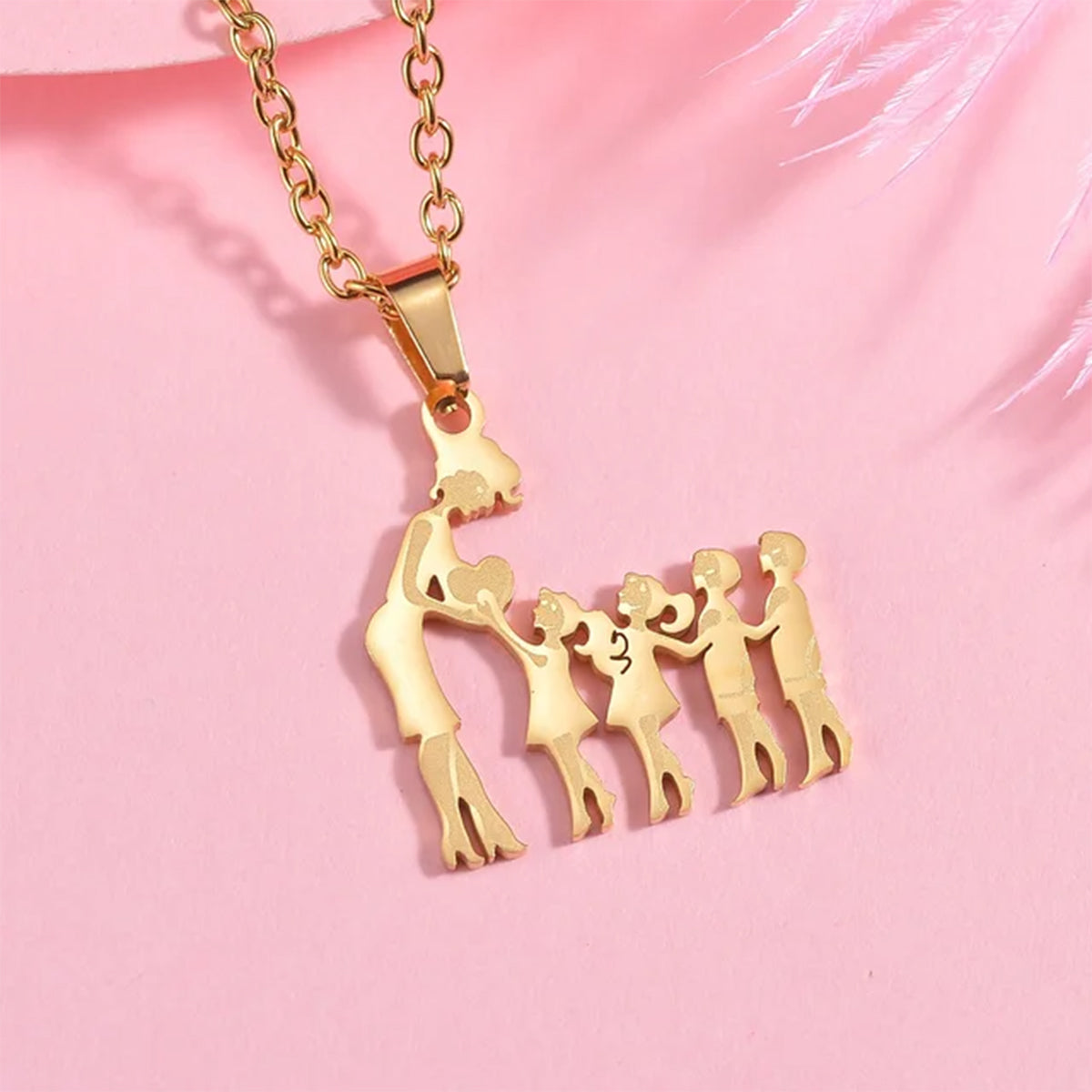 Mom With Children Custom Pendants Necklace - Mother Mom With Children Custom Pendants Necklace