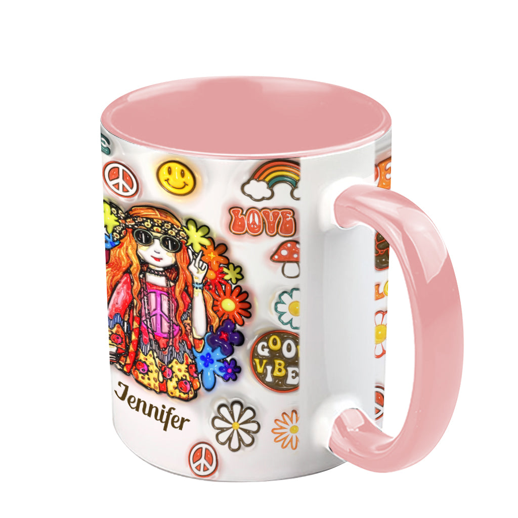 Womens Old Hippies Don't Die Fade Into Crazy Grandmas - Personalized Hippie Accent Mug