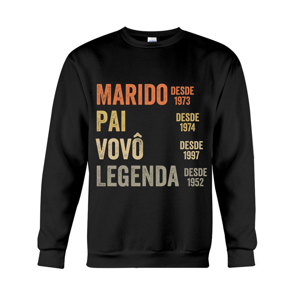 Marido Pai Vovô Legenda Desde - Personalized Grandpa T-shirt And Hoodie