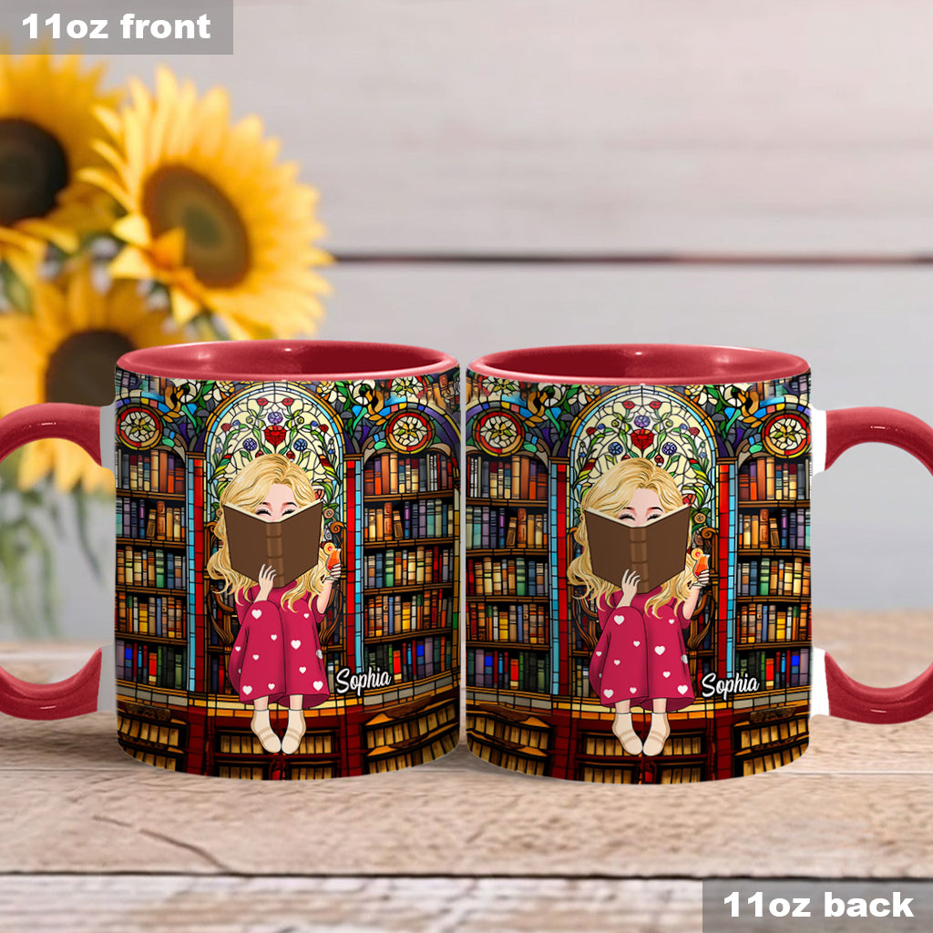 Just A Girl Who Loves Books - Personalized Book Accent Mug