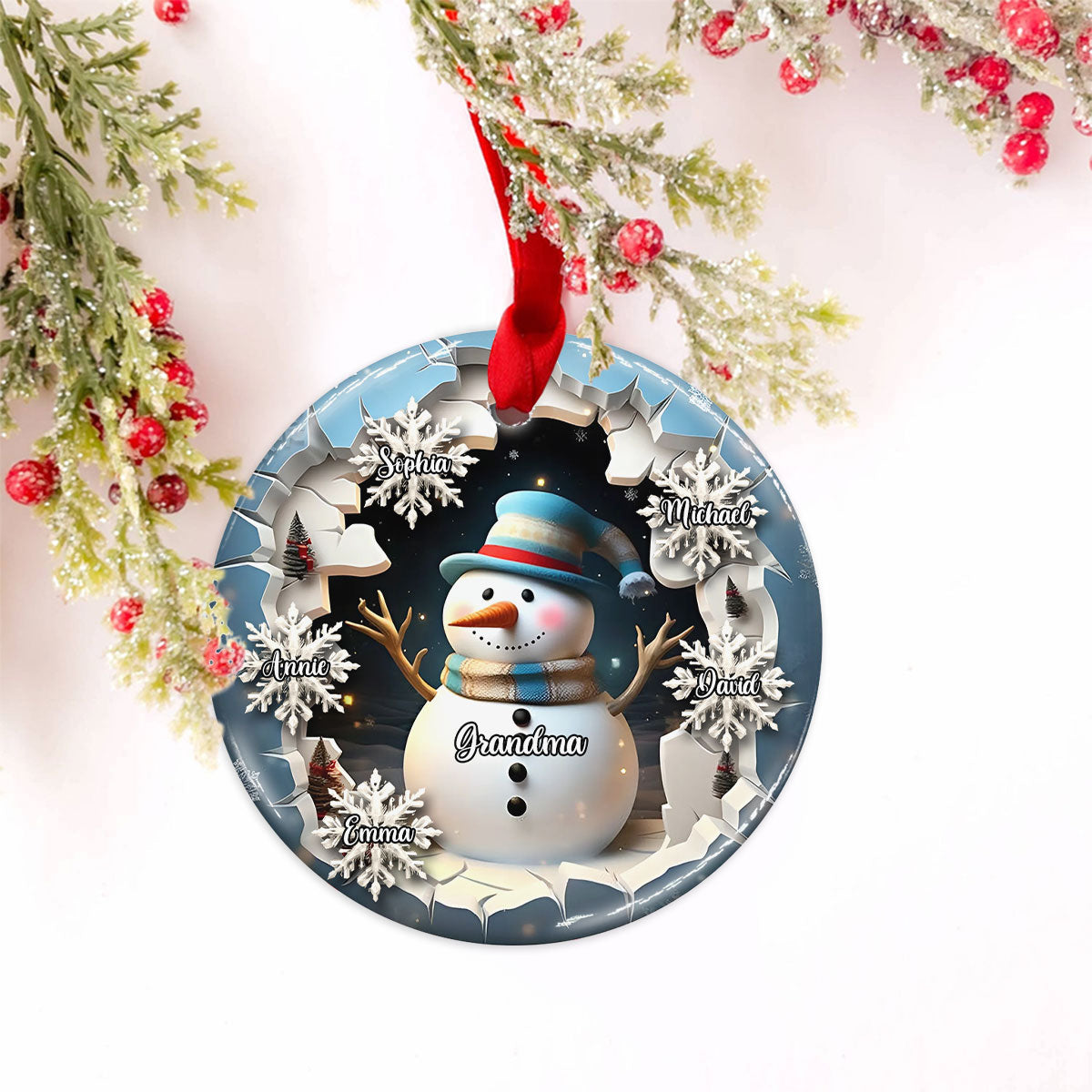 Blessed To Be Called Nana Grandma Gigi - Personalized Grandma Ceramic Circle Ornament