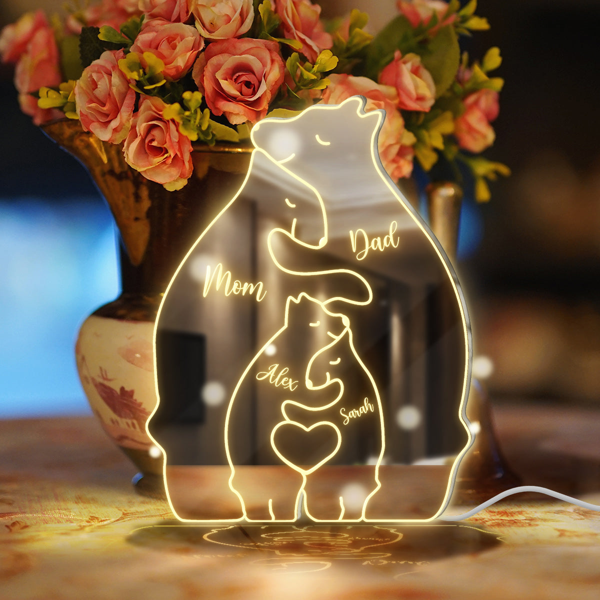 Bear Family - Personalized Family Mirror Light
