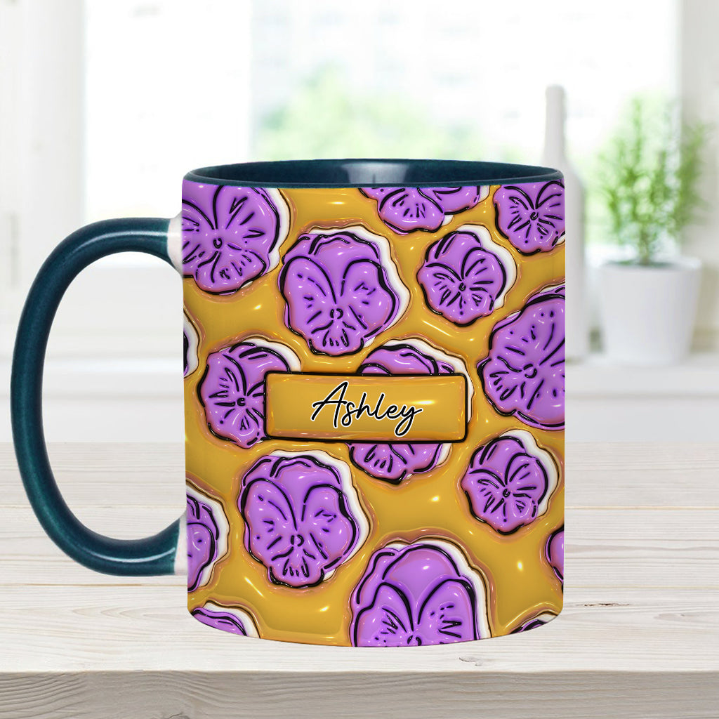 Mug personnalisé avec fleur du mois de naissance - Mug d'anniversaire à motif floral