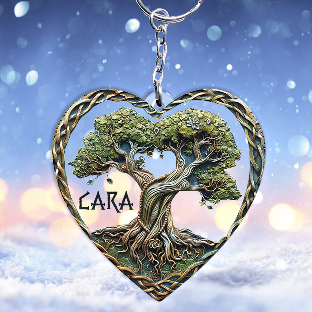 Tree Of Life Scandinavian Mythology Rustic Style - Personalized Irish Keychain