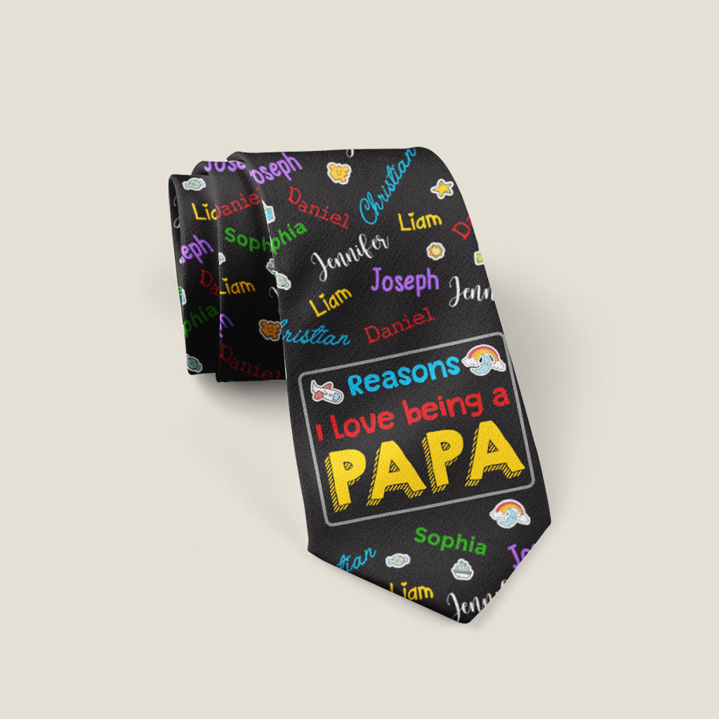 Reasons I Love Being A Grandpa - Personalized Grandpa Necktie