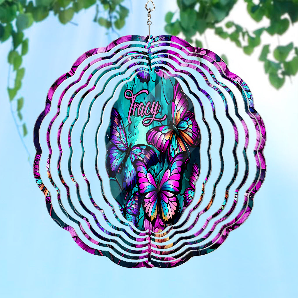 Butterfly In The Wind - Personalized Butterfly Wind Spinner