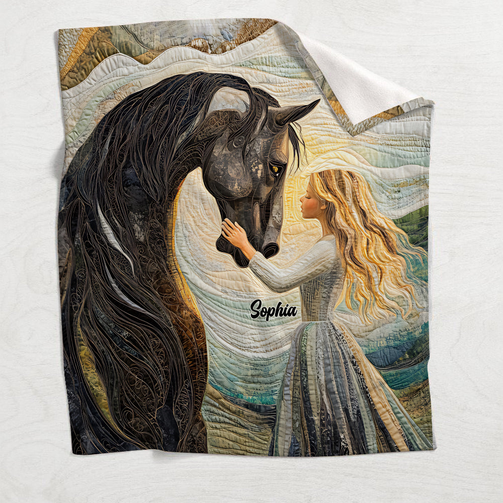 Just A Girl Who Loves Horses - Personalized Horse Blanket