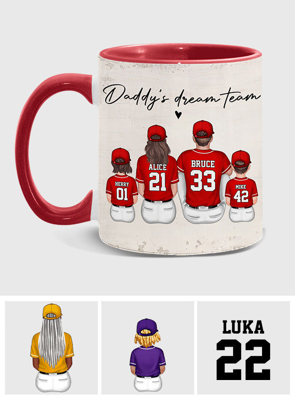Daddy's Dream Team - Personalized Father Accent Mug