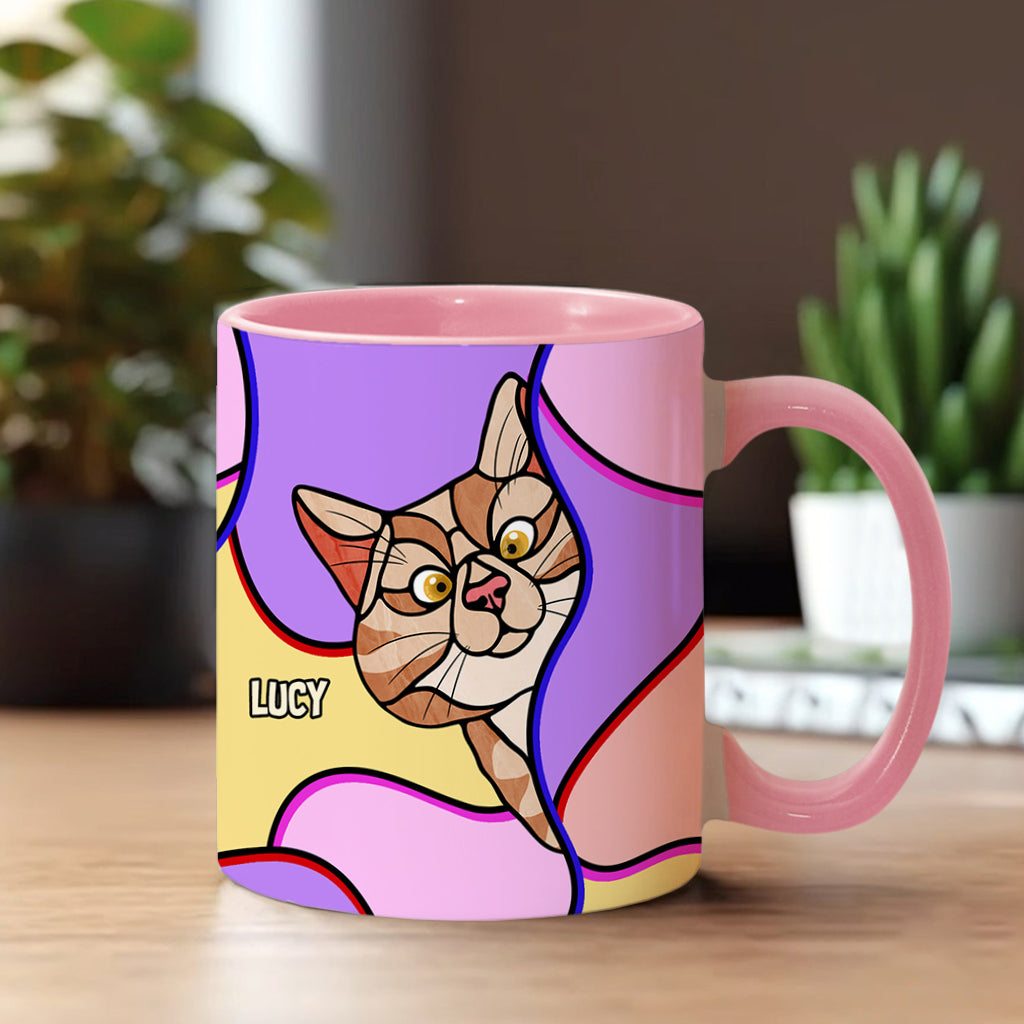 Peeking Cats - Personalized Cat Accent Mug