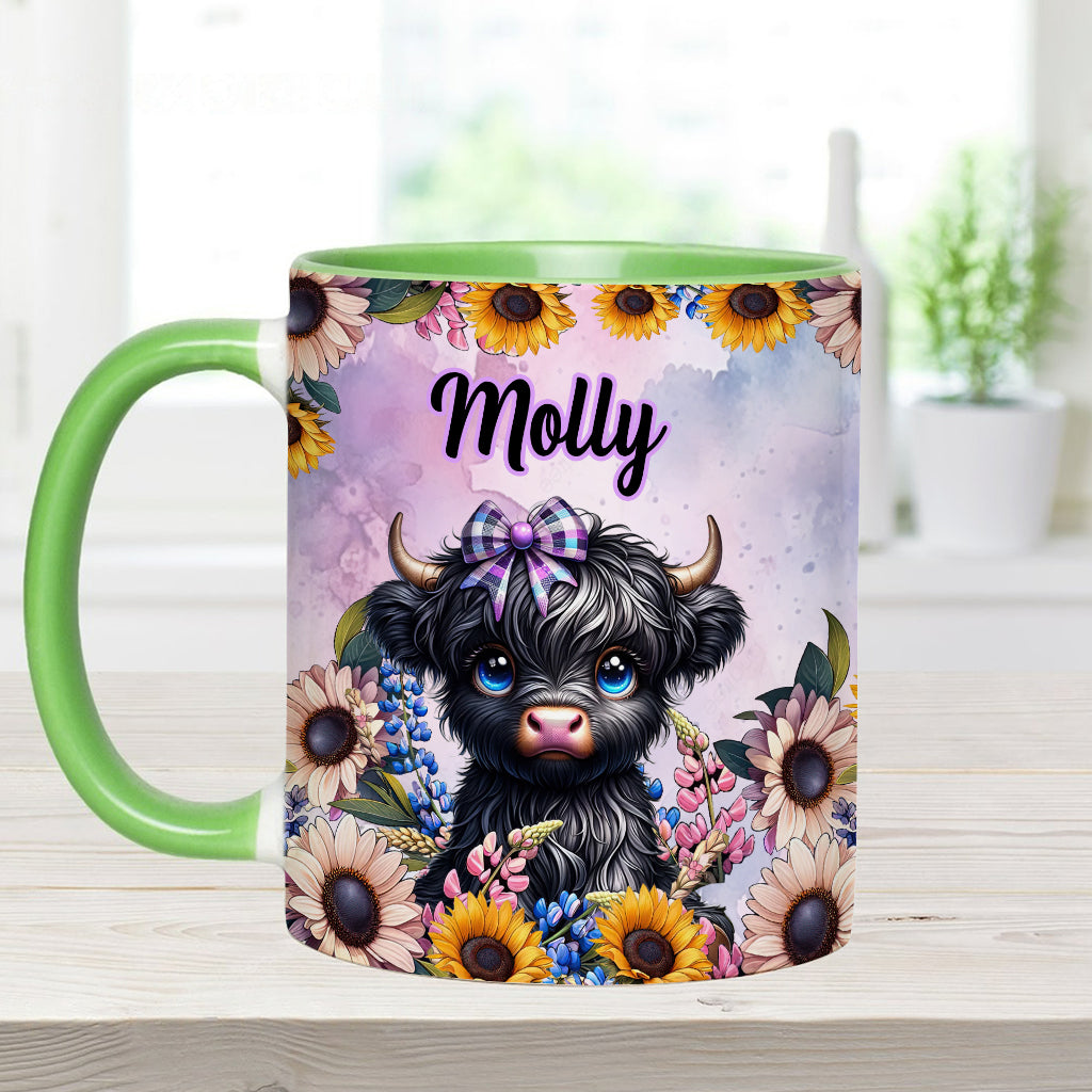 Cute Little Highland Cow - Personalized Accent Mug