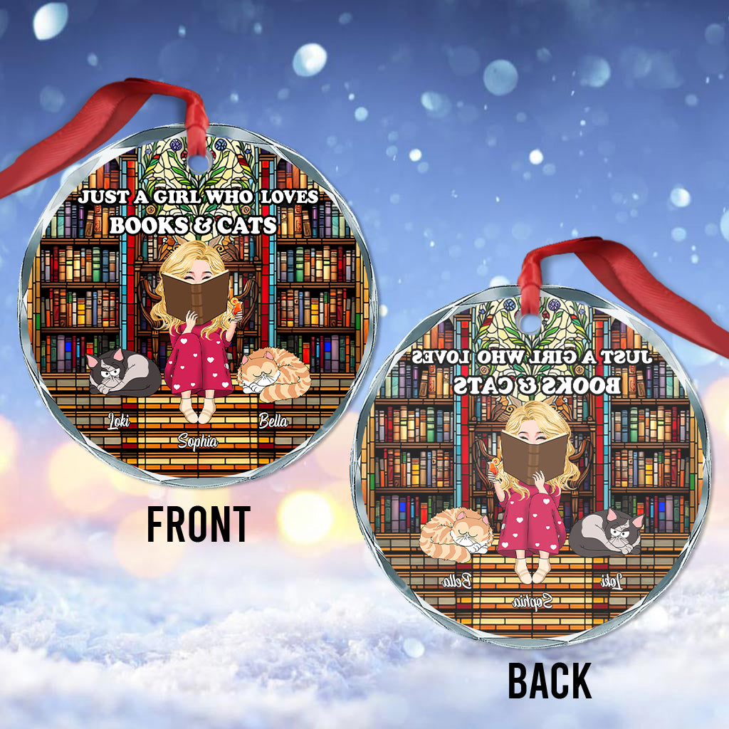 Just A Girl Who Loves Books - Personalized Book Round Shaped Glass Ornament