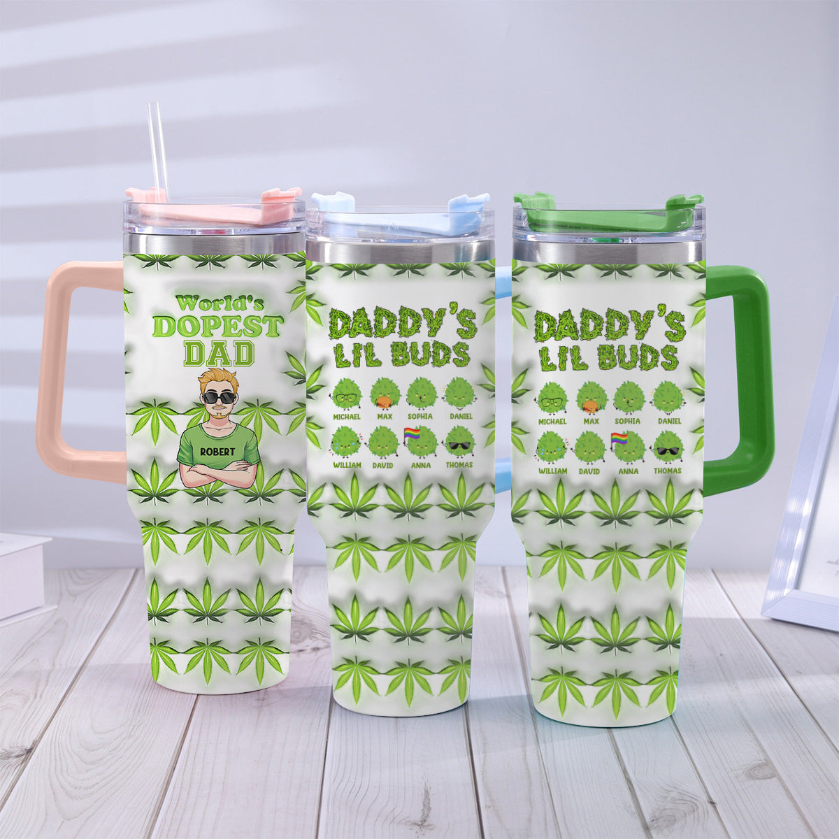 Dopest Dad Ever - Personalized Father Tumbler With Handle