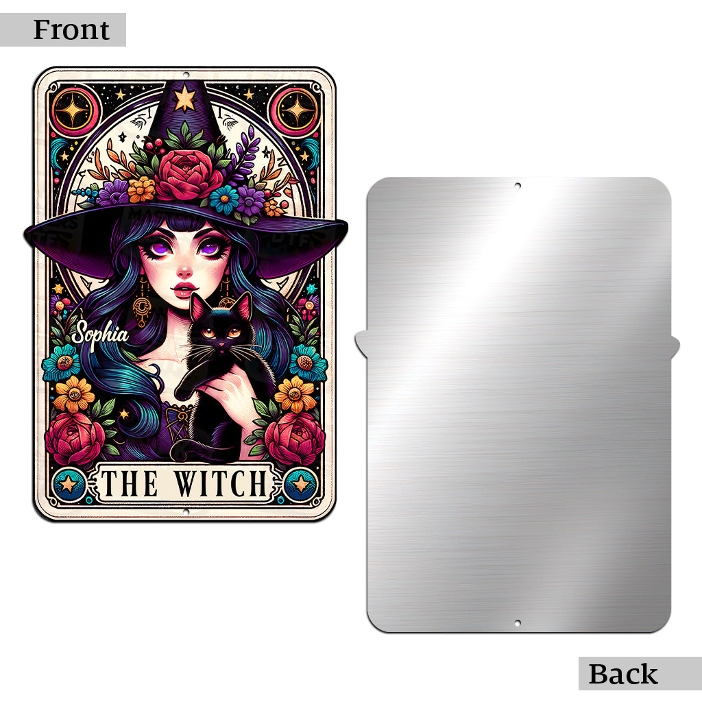 The Cat Lady - Personalized Witch Cut Metal Sign