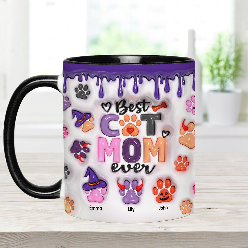 Best Dog Mom Cat Mom Dog Dad Cat Dad Ever - Personalized Dog Accent Mug