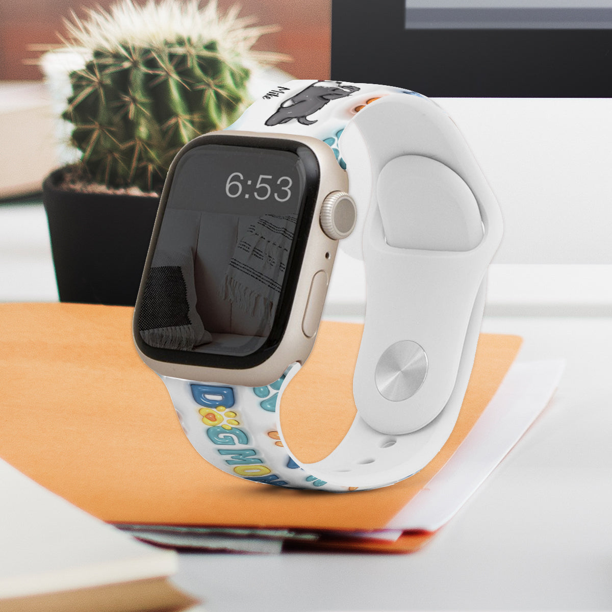 Meilleur papa/maman de chien au monde - Bracelet Apple Watch personnalisé pour chien