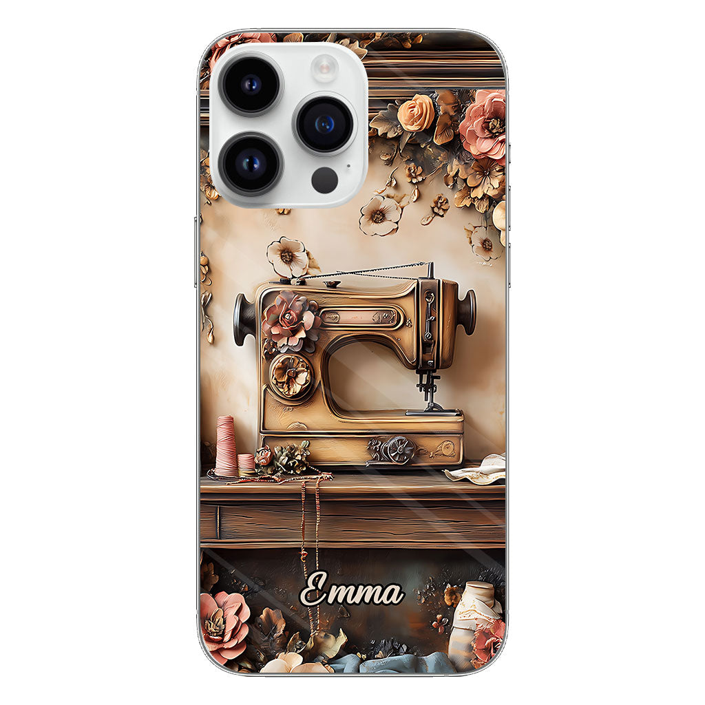 Beautiful Sewing Machine - Personalized Sewing Clear Phone Case