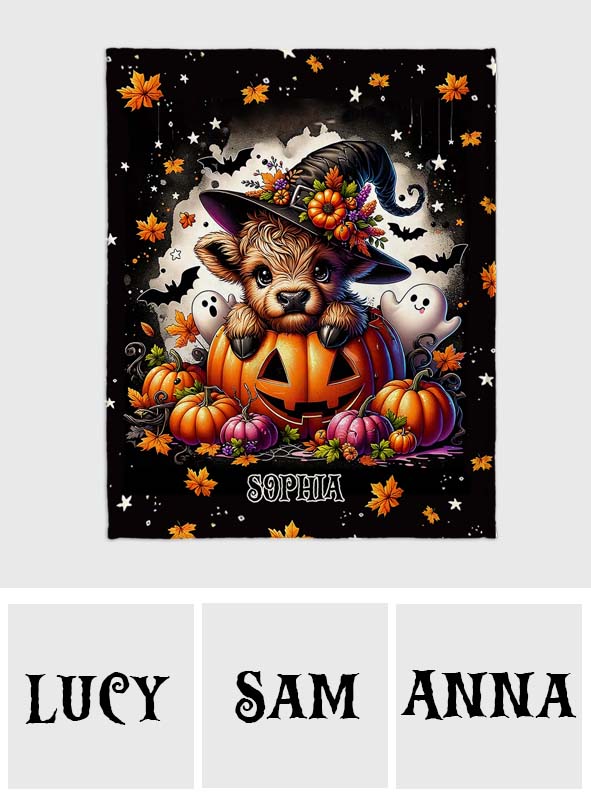 Spooky Little Baby Cow - Personalized Blanket