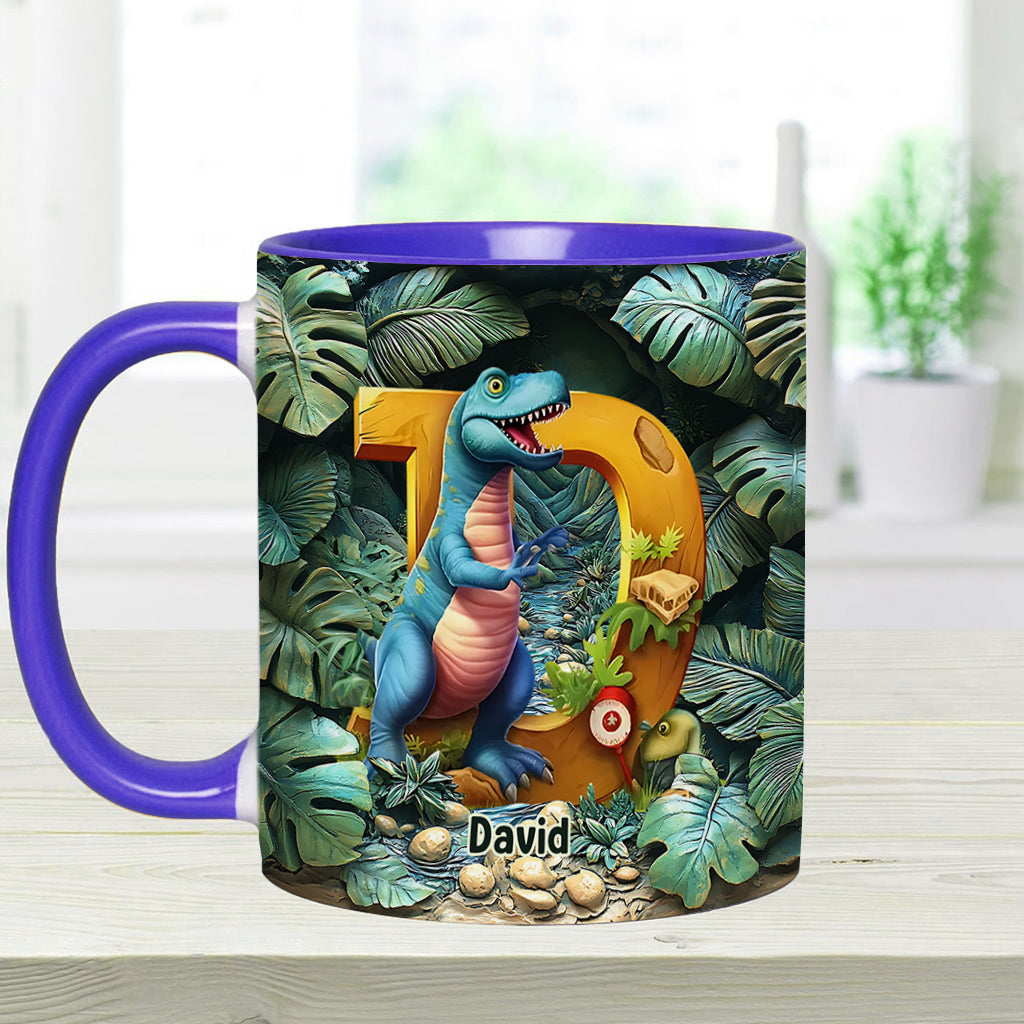 Dinosaur Letter - Personalized Kid Accent Mug