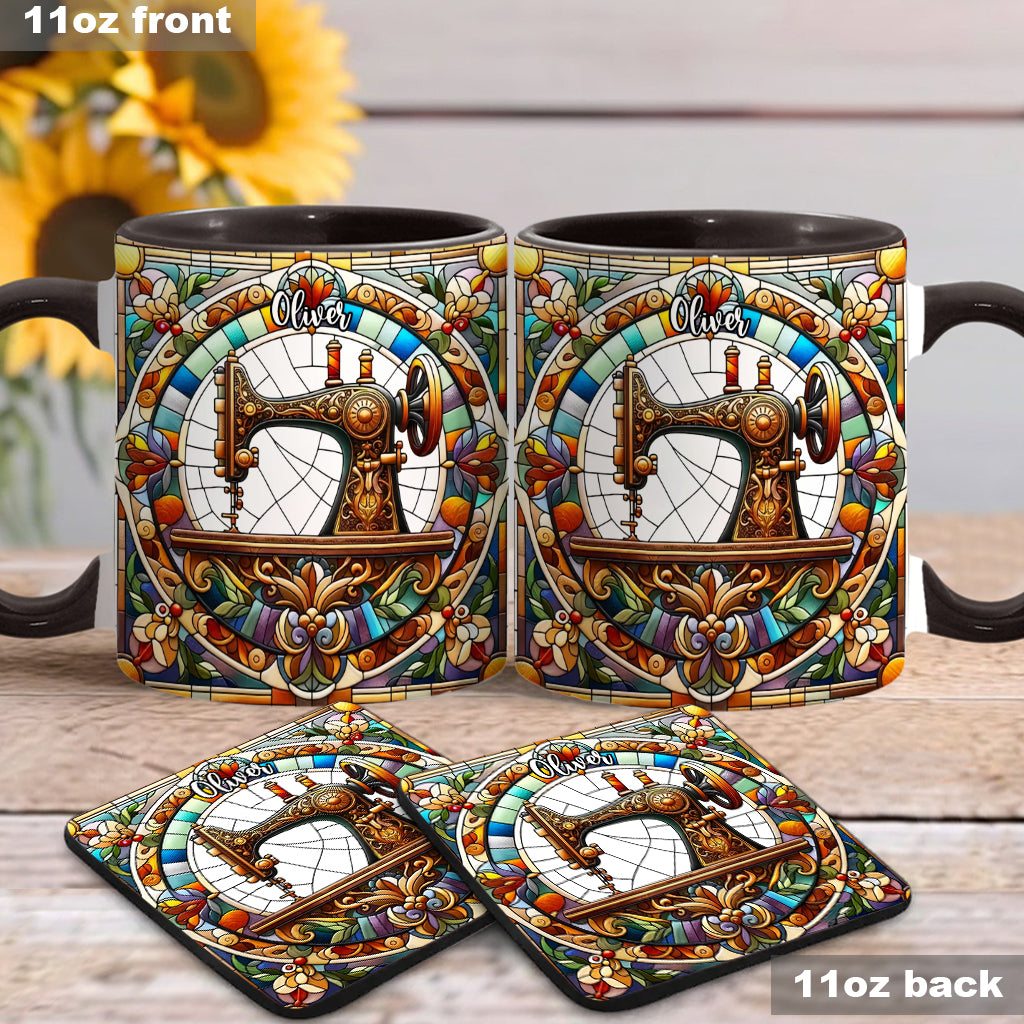 Colorful Sewing Machine - Personalized Sewing Accent Mug