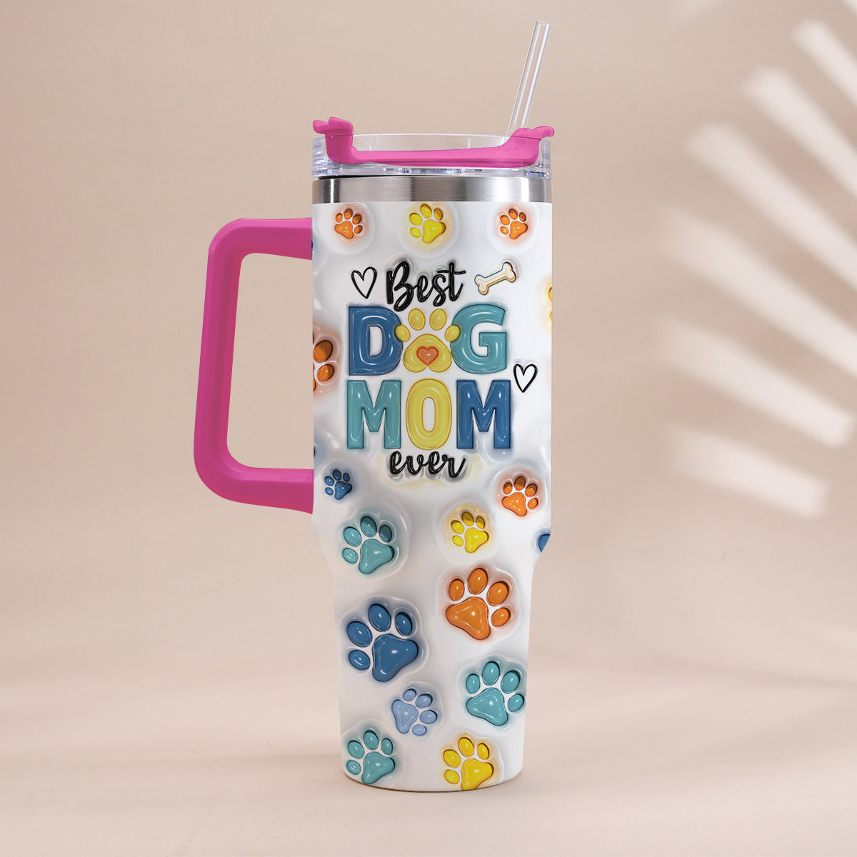 Best Dog Dad/ Mom Ever - Personalized Dog Tumbler With Handle