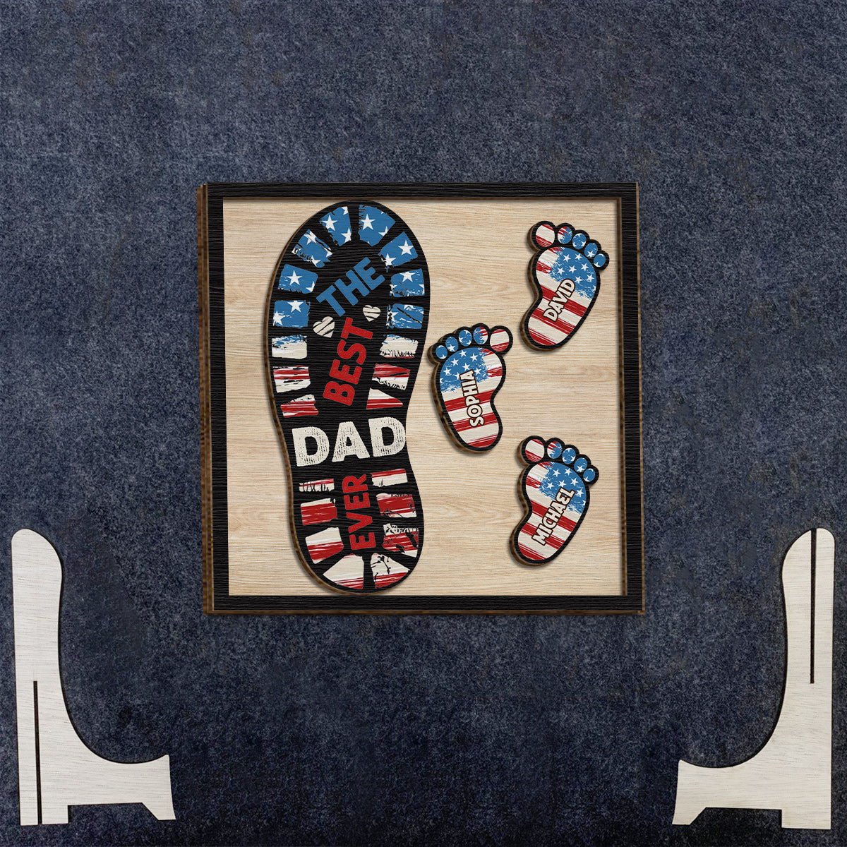 The Best Dad/ Grandpa... Ever - Personalized Father 2 Layered Wood Sign / Wood Plaque