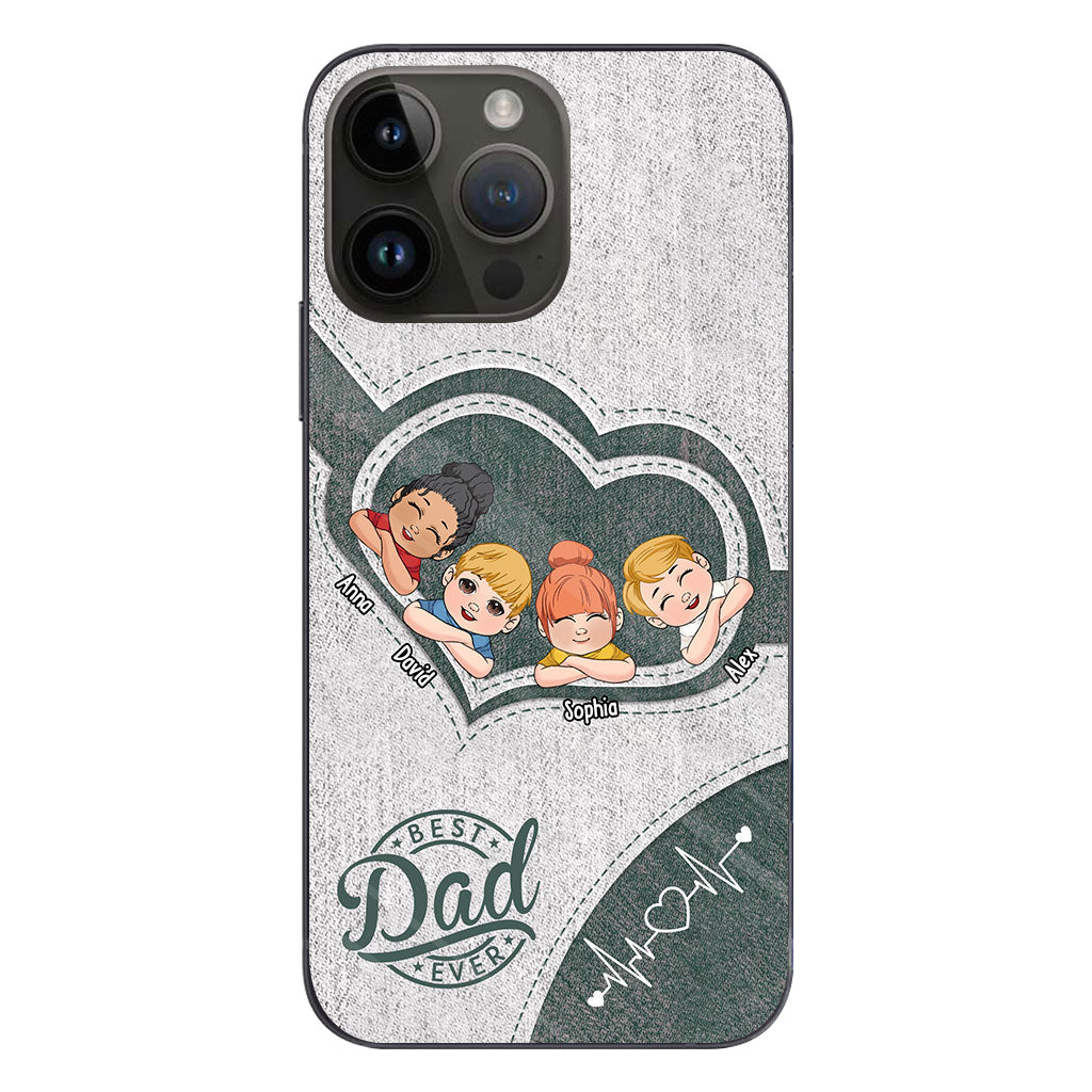 Dad's Heart Best Dad Ever - Personalized Father Phone Case
