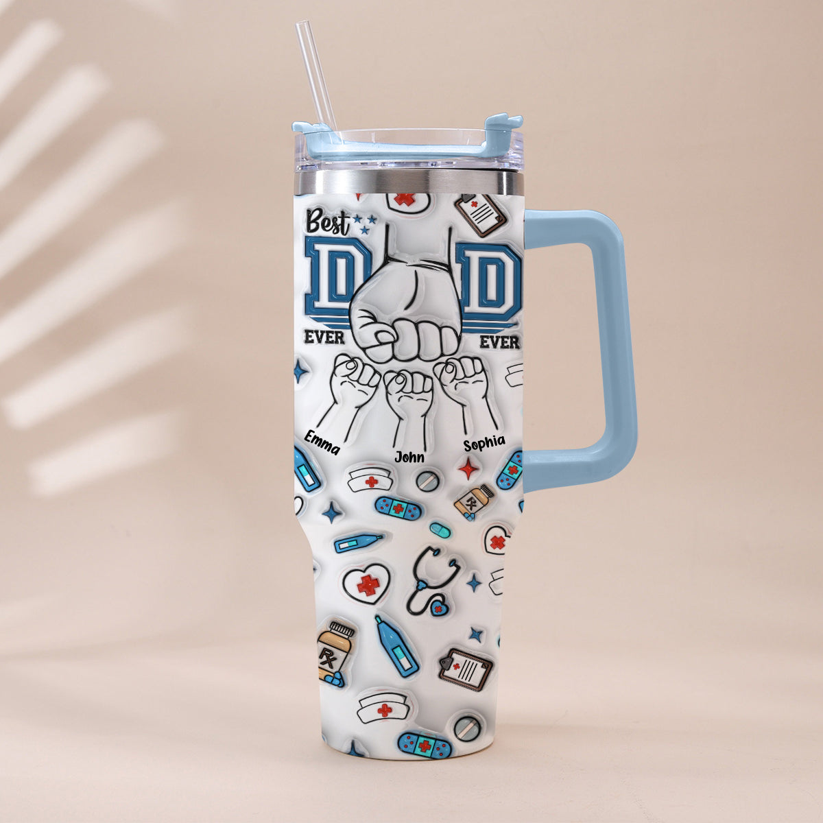 Best Dad Ever - Personalized Father Tumbler With Handle