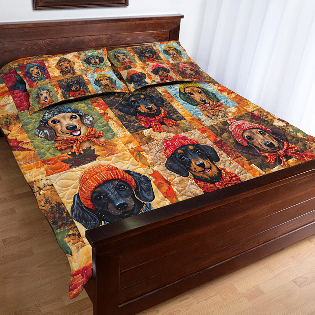 Bonjour l'automne - Ensemble de courtepointe Teckel